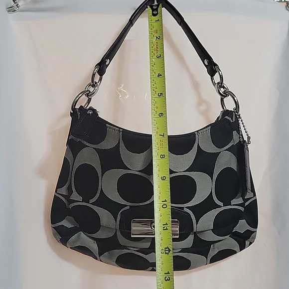 COACH Signature Purse with Silver accents  Black and Silver - Picture 10 of 11